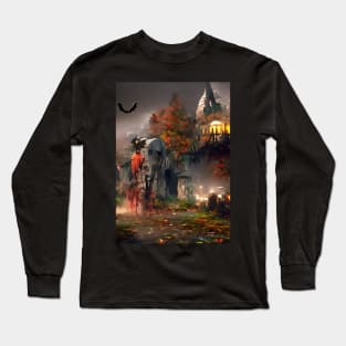 SPOOKY SURREAL HALLOWEEN AT NOTRE DAM Long Sleeve T-Shirt